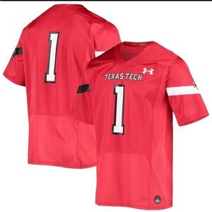 TEXAS TECH Under Armour Football Jersey Red #1 Unisex